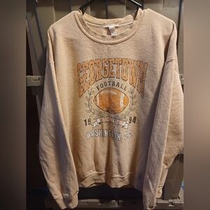 Full Tilt Unisex Georgetown University Tan Football Sweatshirt Size XL